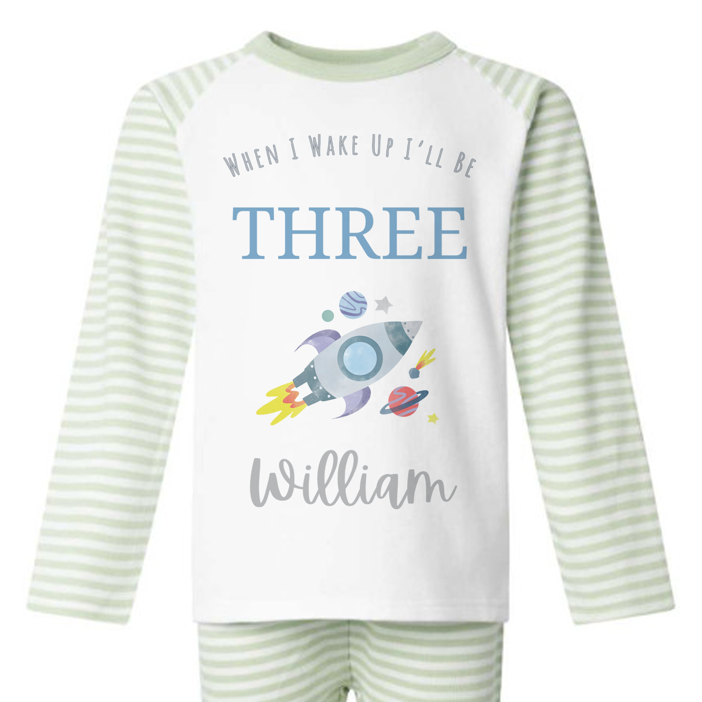 Personalised Birthday Pyjamas - Rocket Design