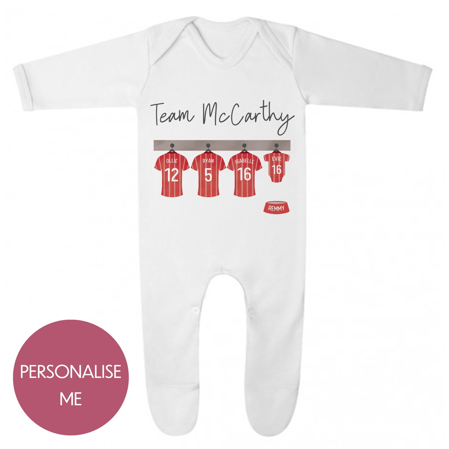 Personalised Baby Grow - For Baby - Team *Family* Design