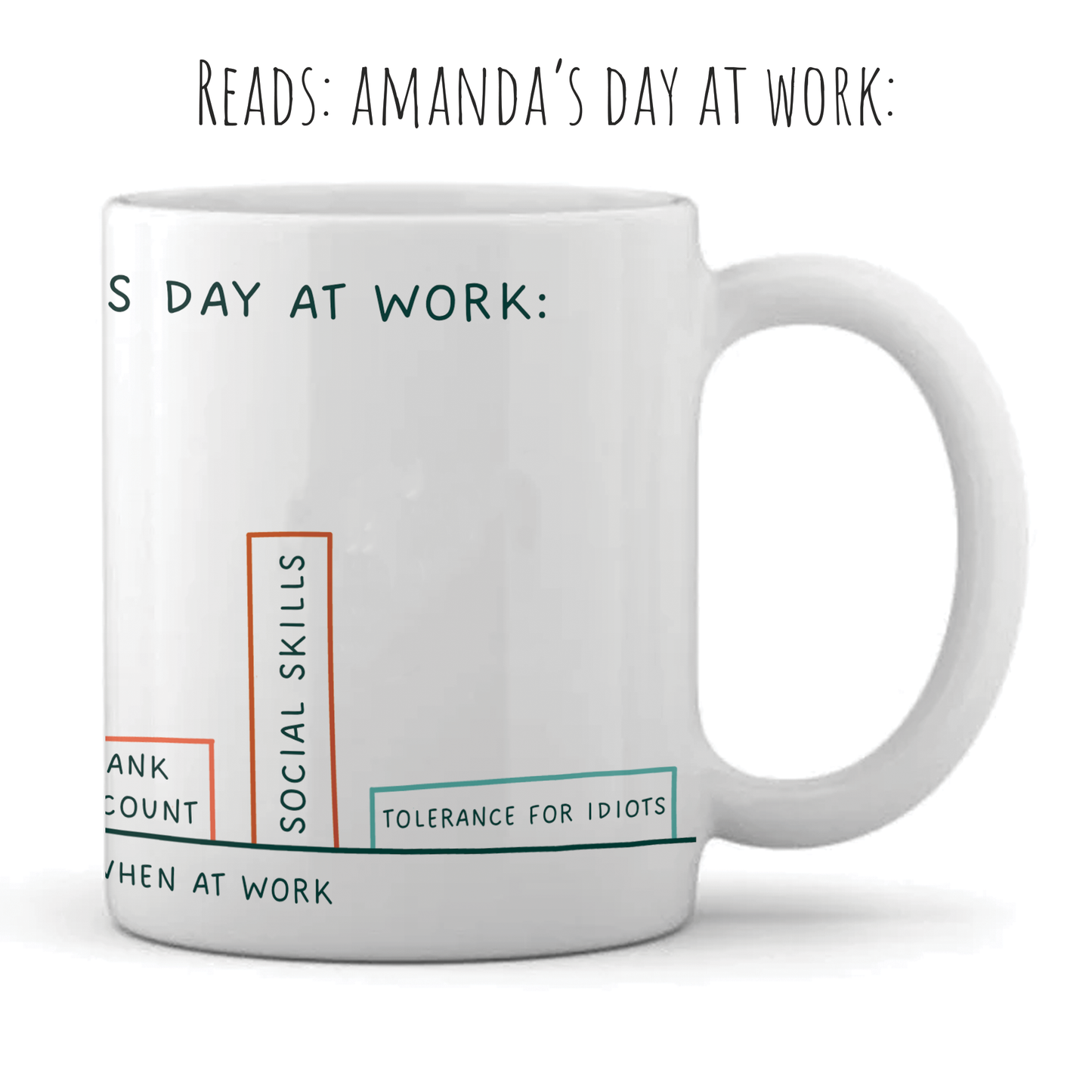 Personalised Work Mug - Funny Bar Chart Design