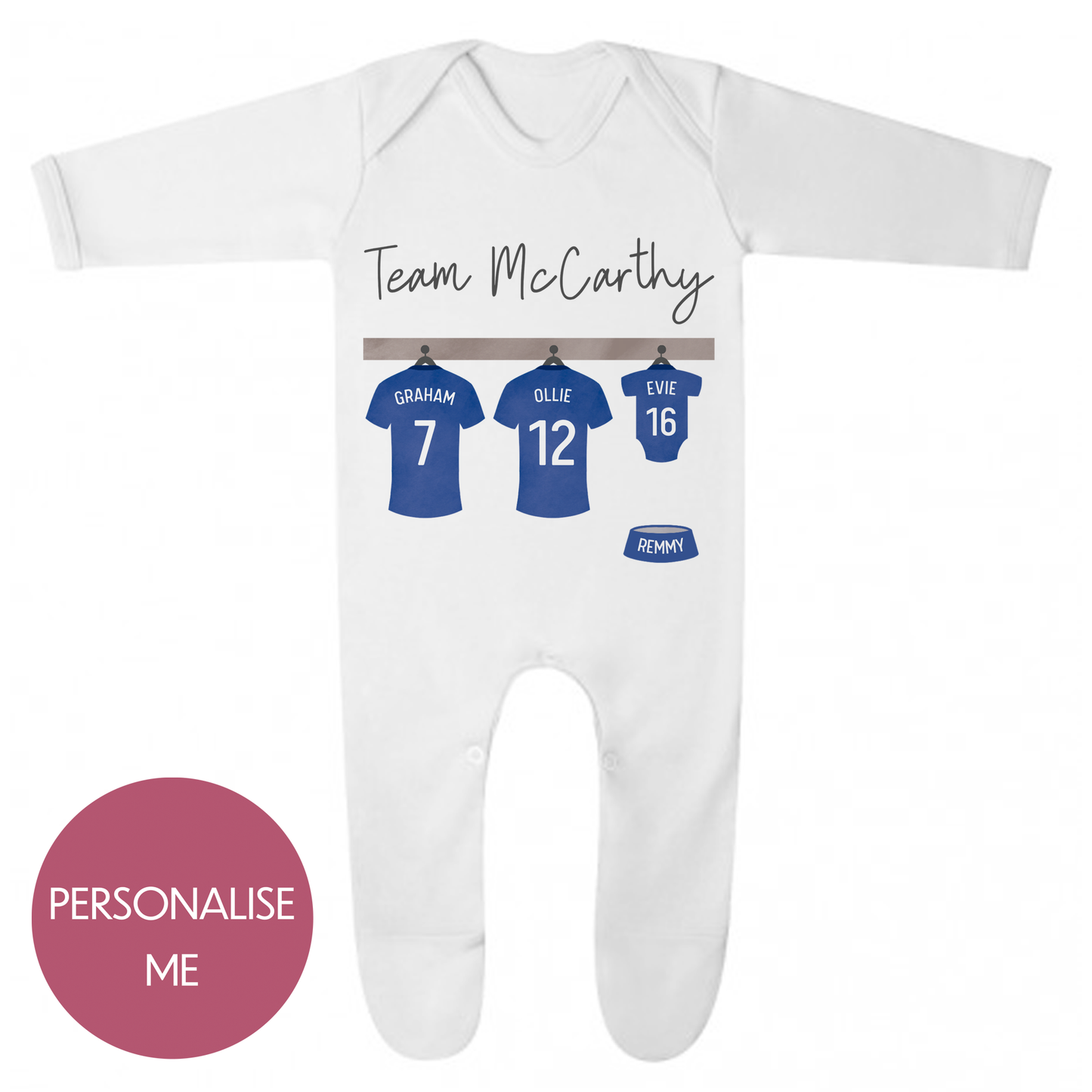 Personalised Baby Grow - For Baby - Team *Family* Design