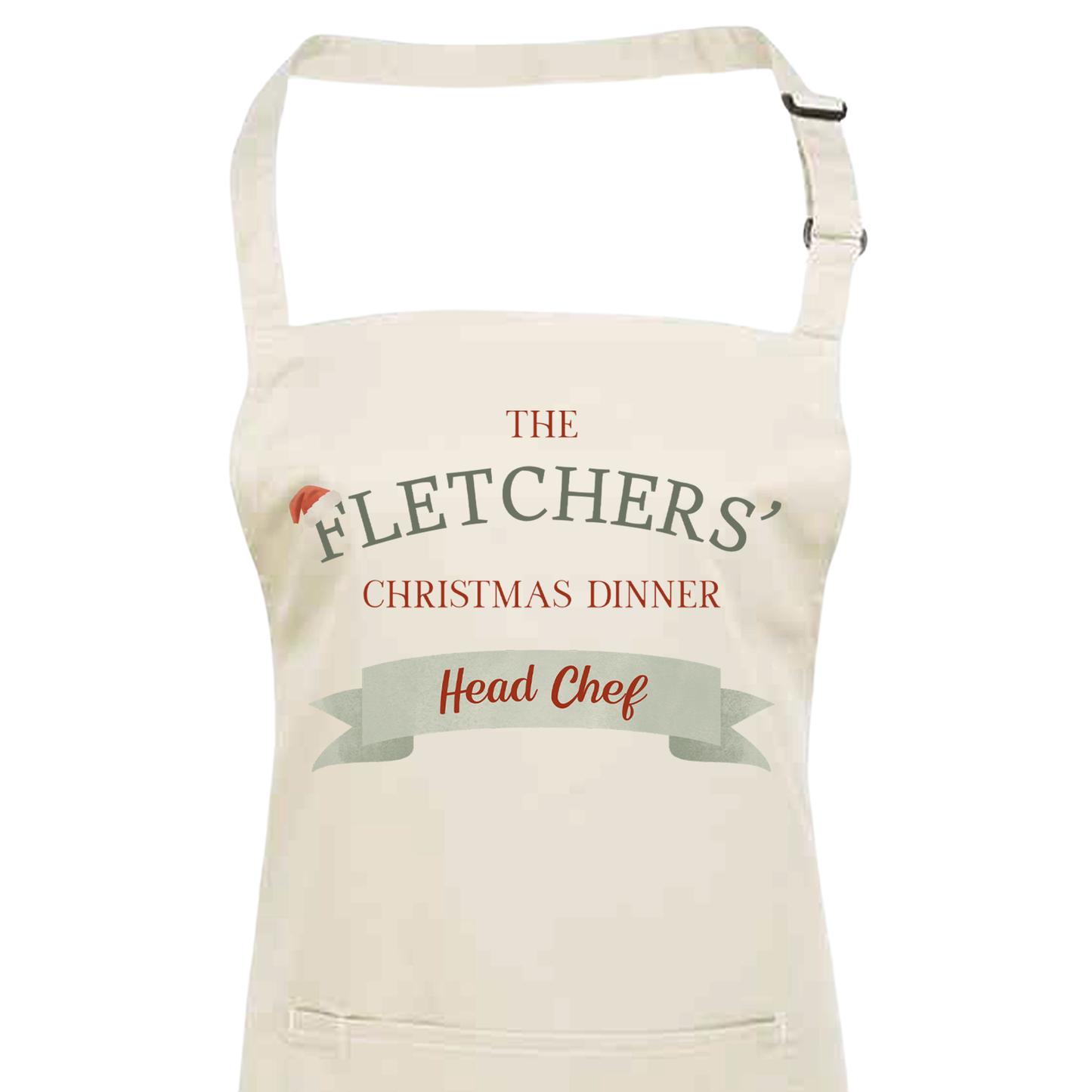 Personalised Festive Family Apron - Christmas Dinner Unisex Adults and Kids Fun Apron Gift