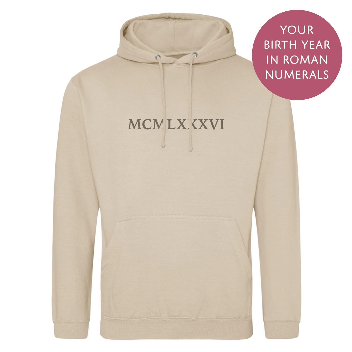 Personalised Couples Hoodie - Birth Year Roman Numerals Jumper - Matching His and Hers