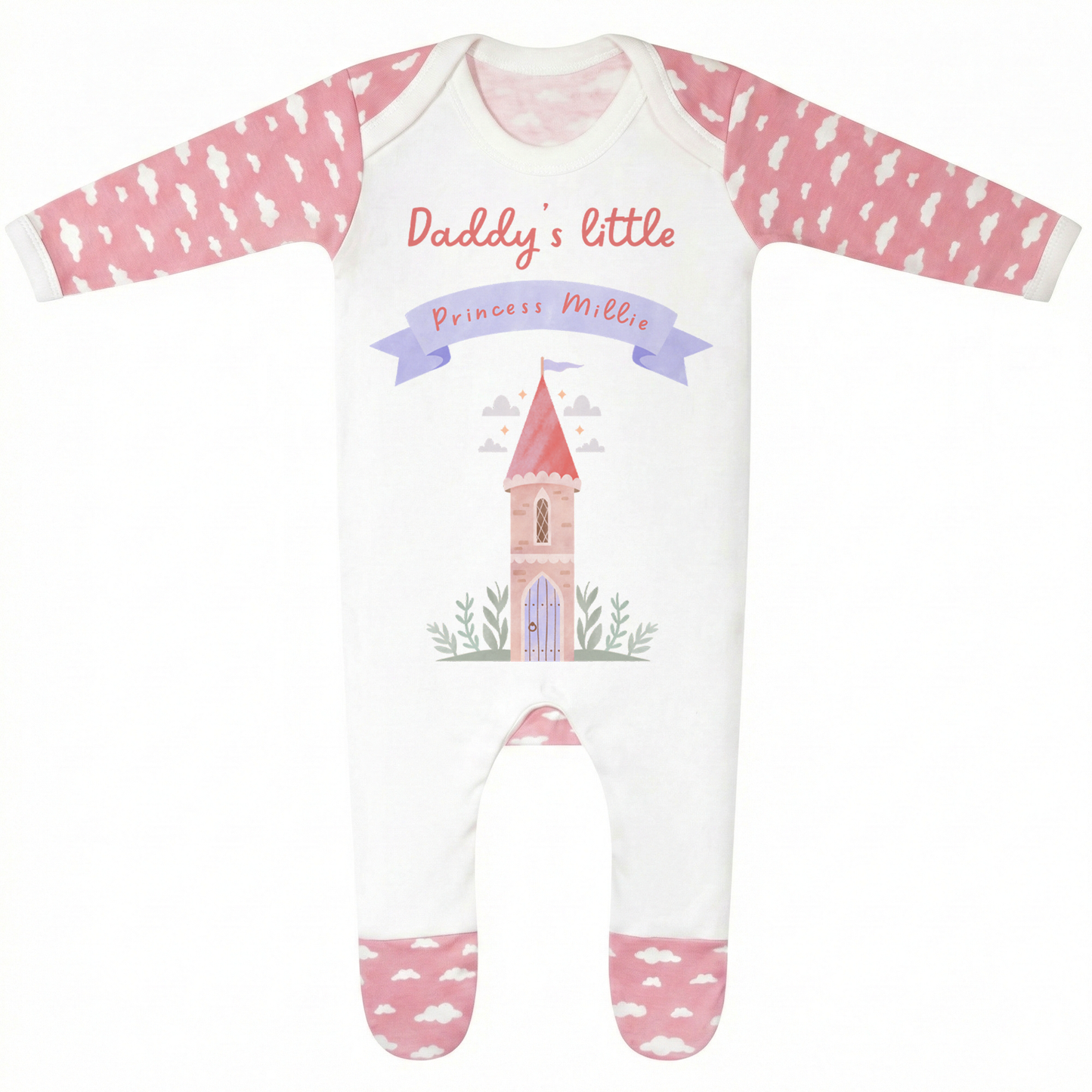 Personalised Daddy's Little Princess Babygrow - Customised Fathers Day Dad and Daughter Sleepwear Gift