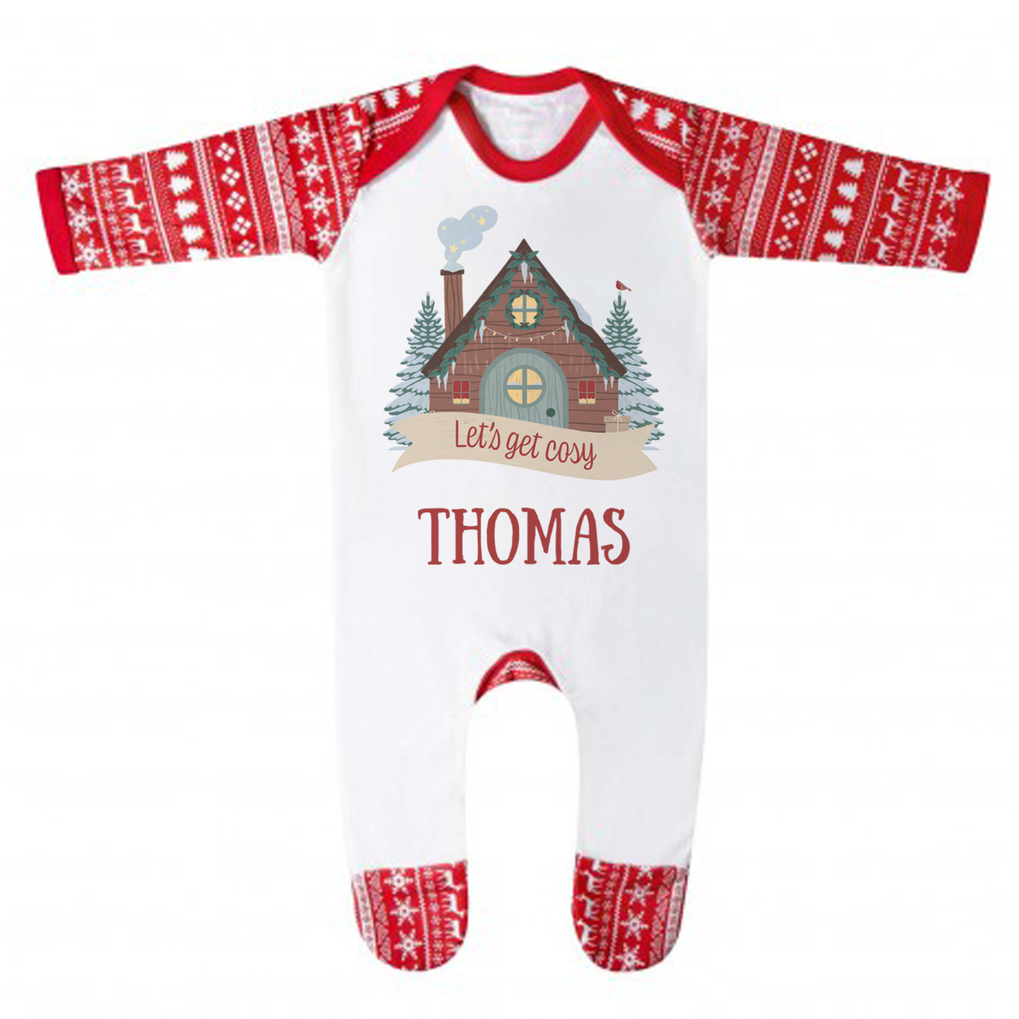 Let's Get Cosy - Personalised - Traditional Christmas Pyjamas & Rompers