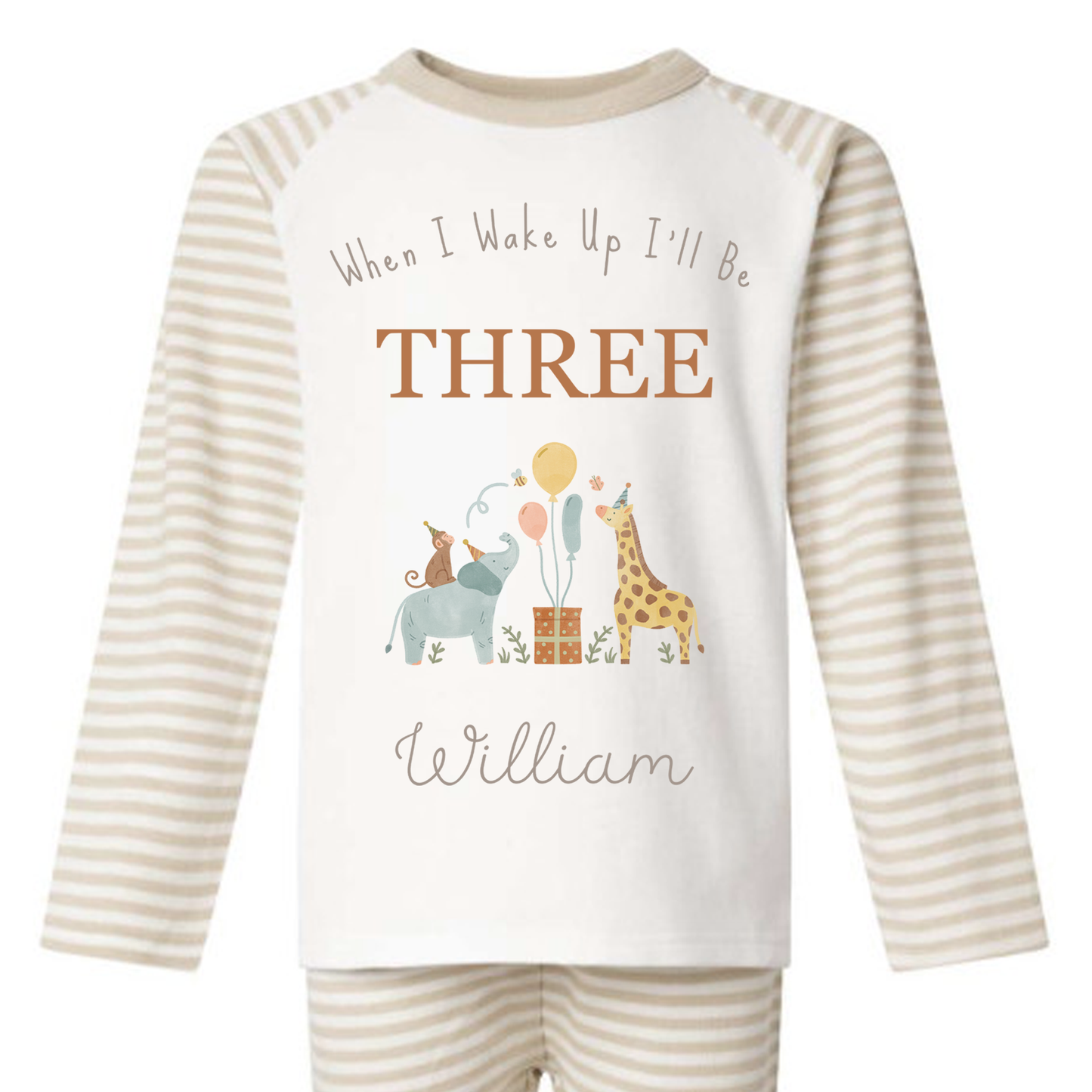 Personalised Birthday Pyjamas - Safari Design