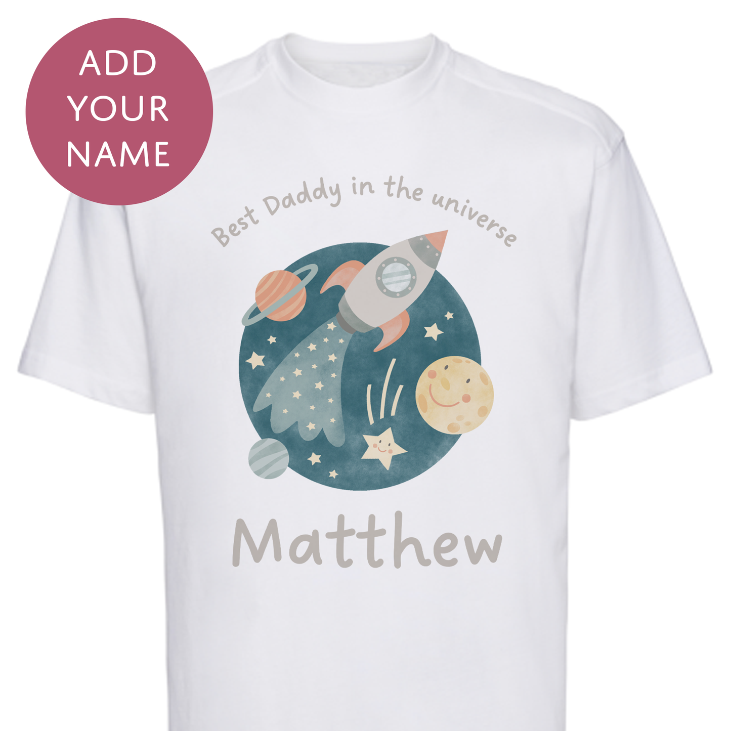 Personalised Matching Universe Set - Daddy and Baby Tshirt and Babygrow - My First Fathers' Day Gift