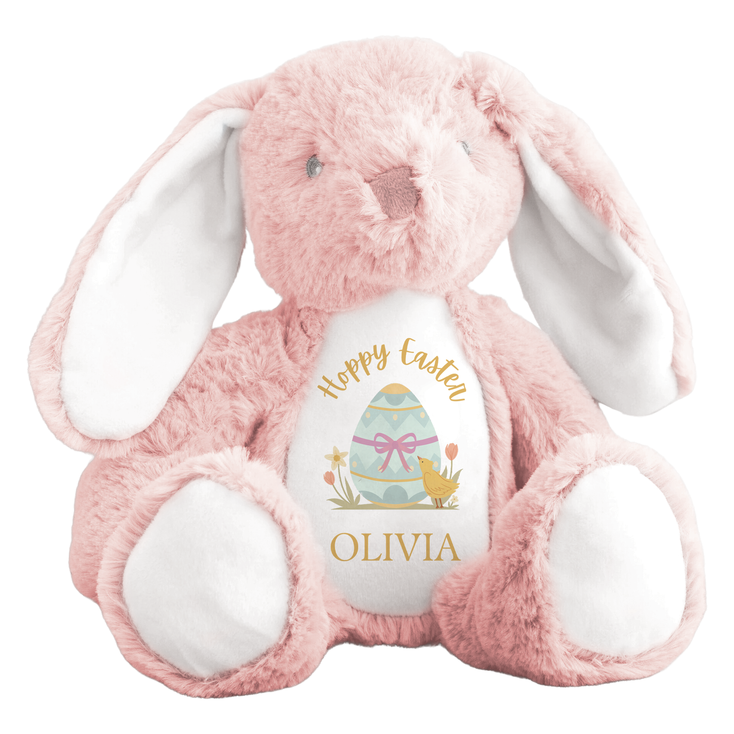 Personalised Easter Bunny Teddy - Hoppy Easter Plush Toy For Kids - Add Your Name Religious Gift