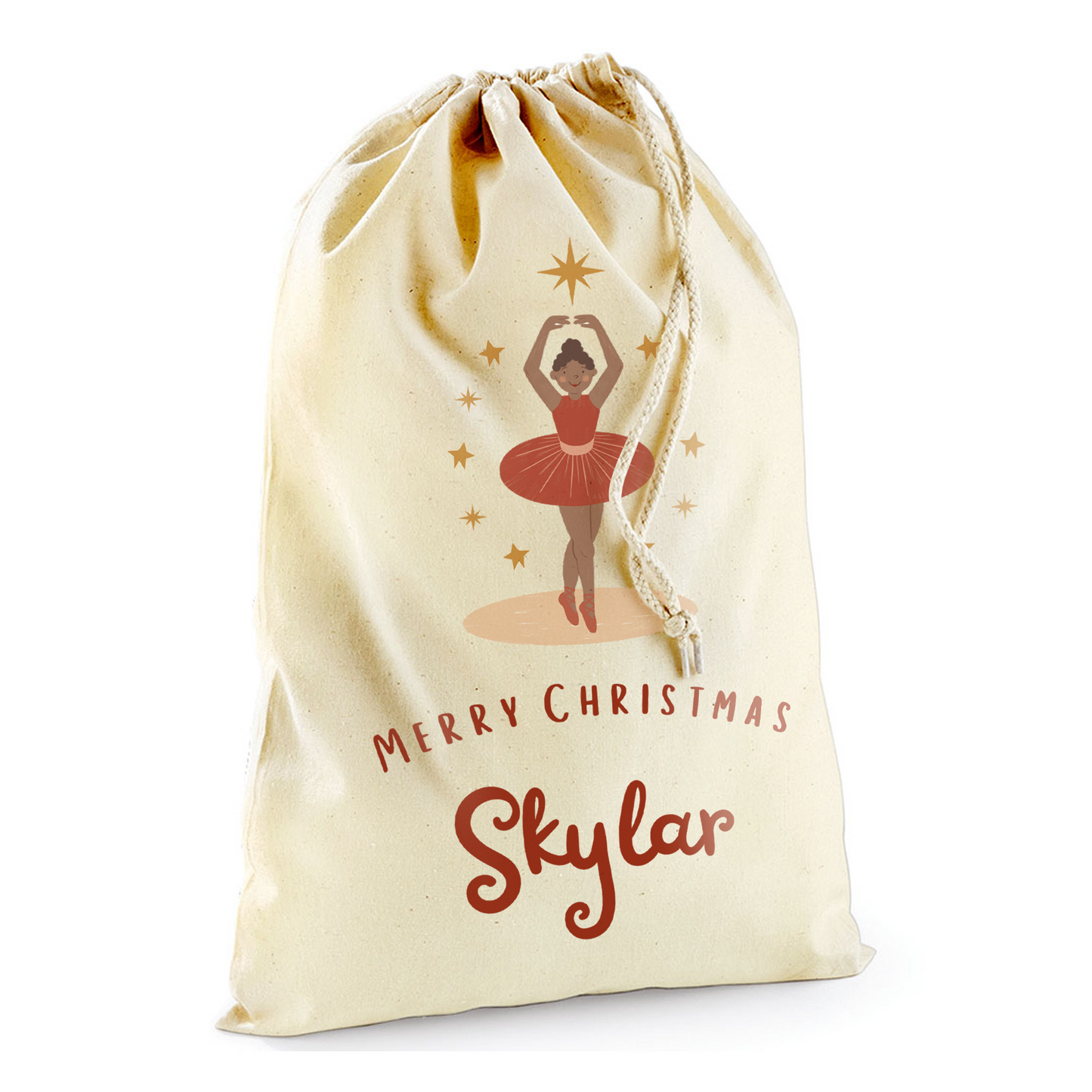 Personalised Christmas Countdown Gift Sack - Ballerina Magic