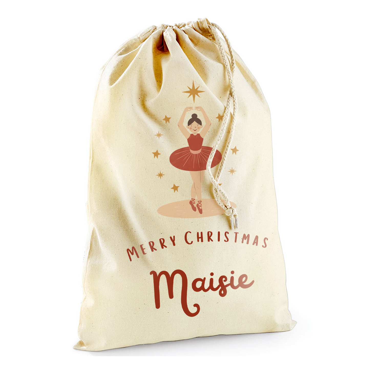 Personalised Christmas Countdown Gift Sack - Ballerina Magic