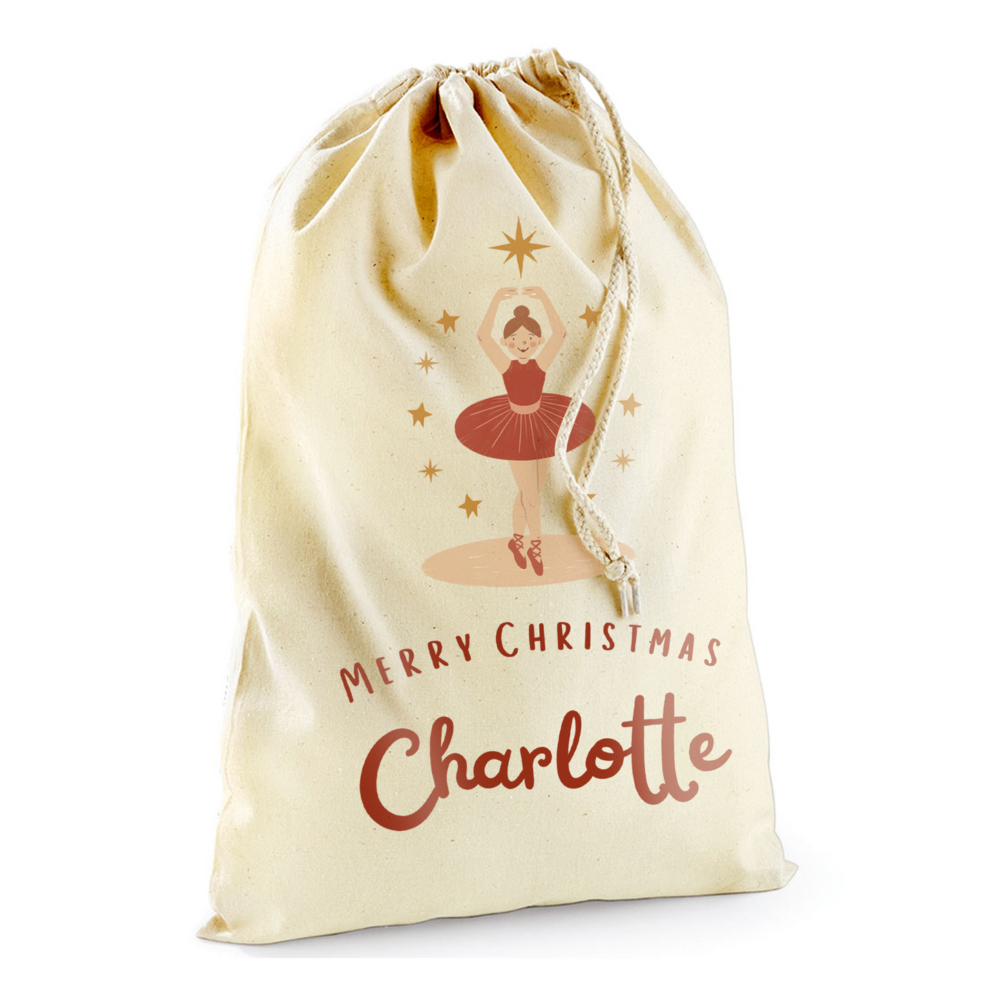 Personalised Christmas Countdown Gift Sack - Ballerina Magic