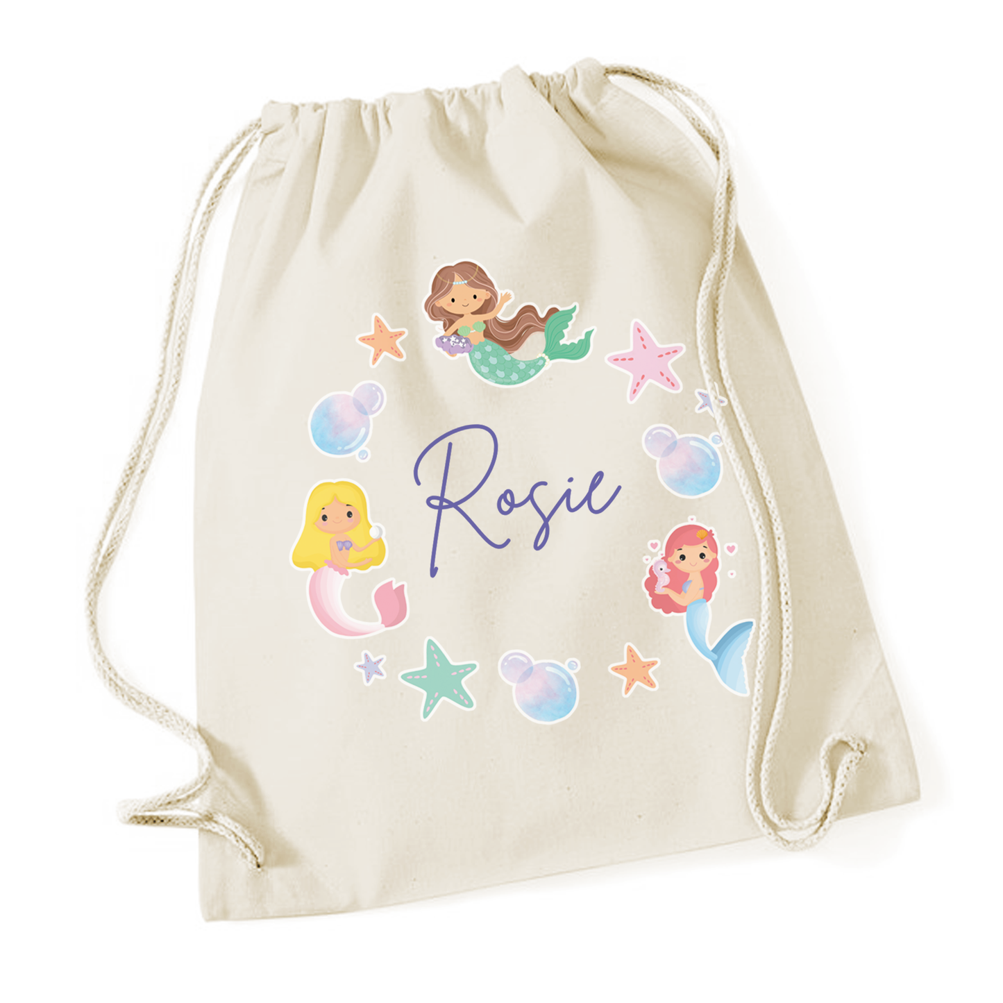 Personalised Drawstring Play Bag for Kids, Custom Toy Bag, Add Your Name, For Baby & Children, Nursery and Primary School, Boys and Girls