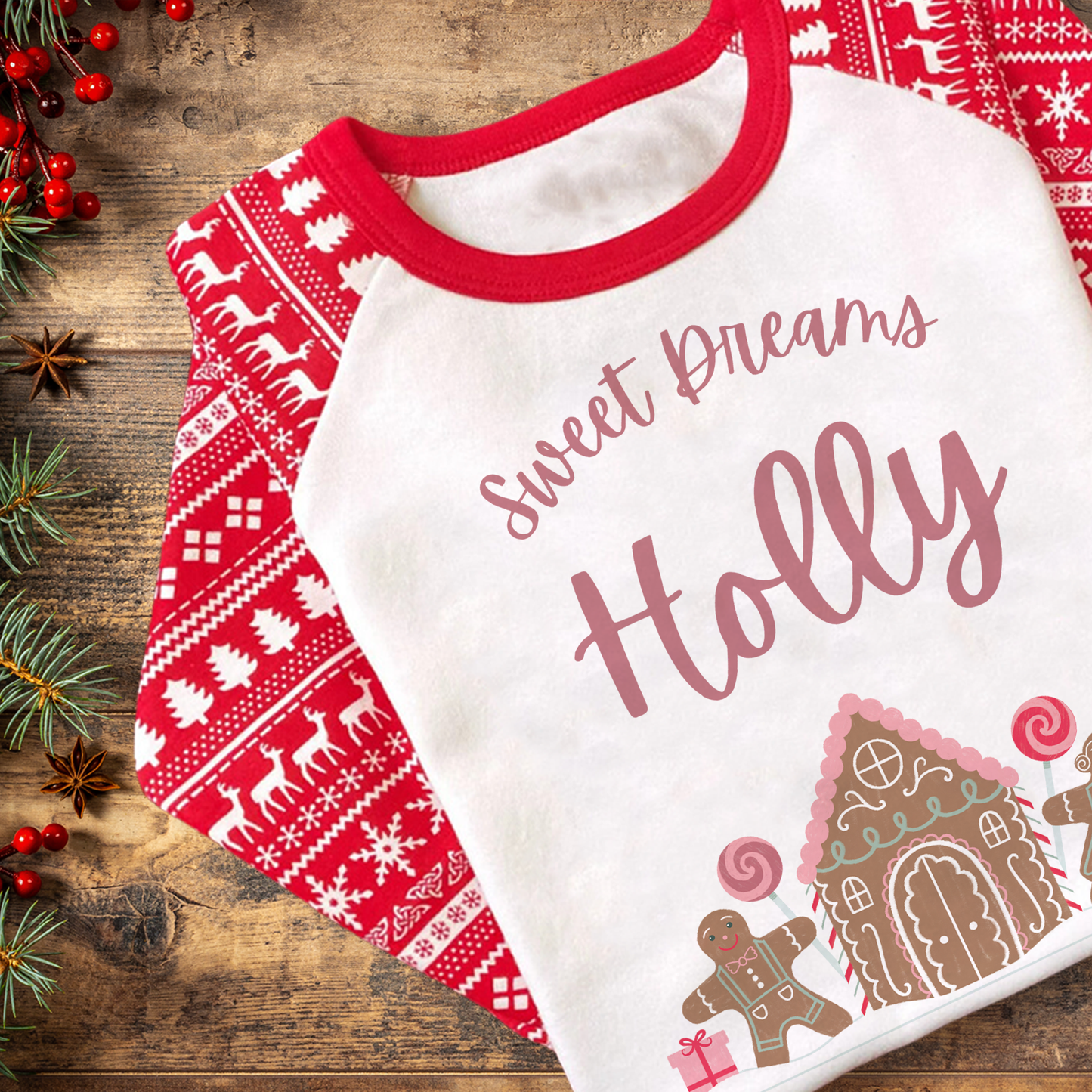 Personalised Sweet Christmas Dreams Pyjamas - Kids and Adults - Unisex Festive PJ Set