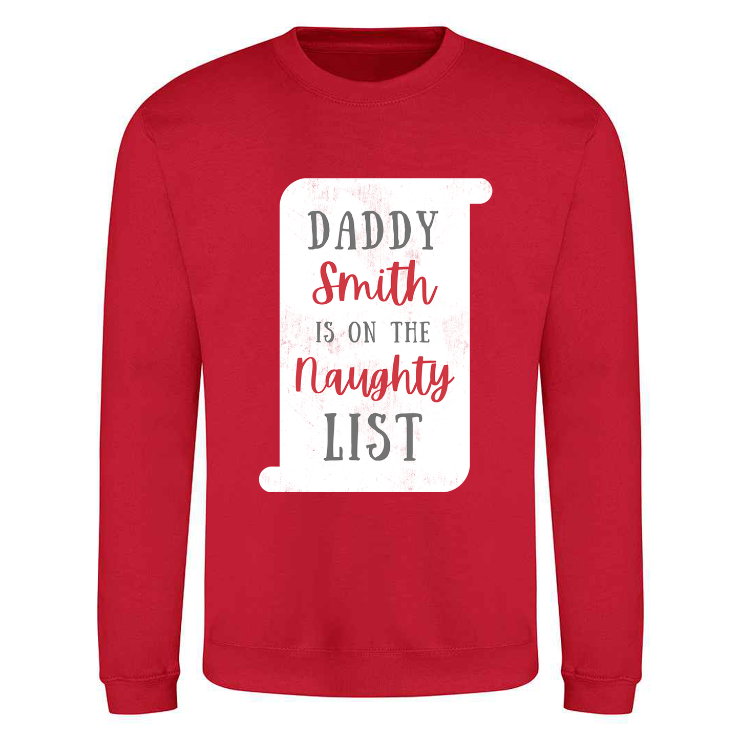 Naughty or Nice List with Name - Personalised - Christmas Sweatshirt / Jumper