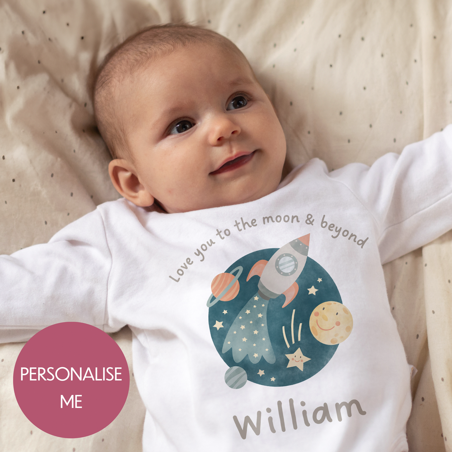 Love You To The Moon - Personalised Baby Grow