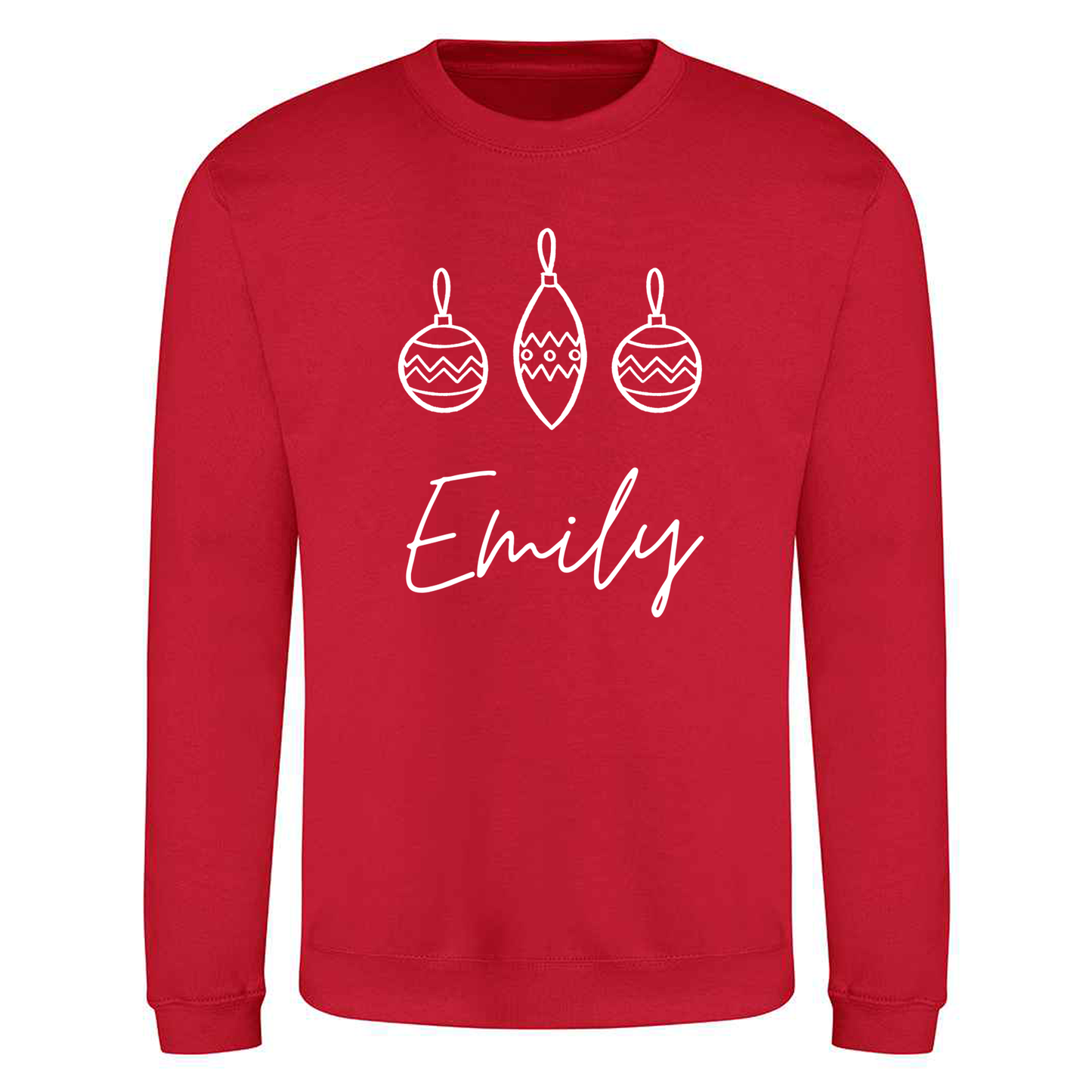 Baubles Design - Personalised - Christmas Sweatshirt / Jumper