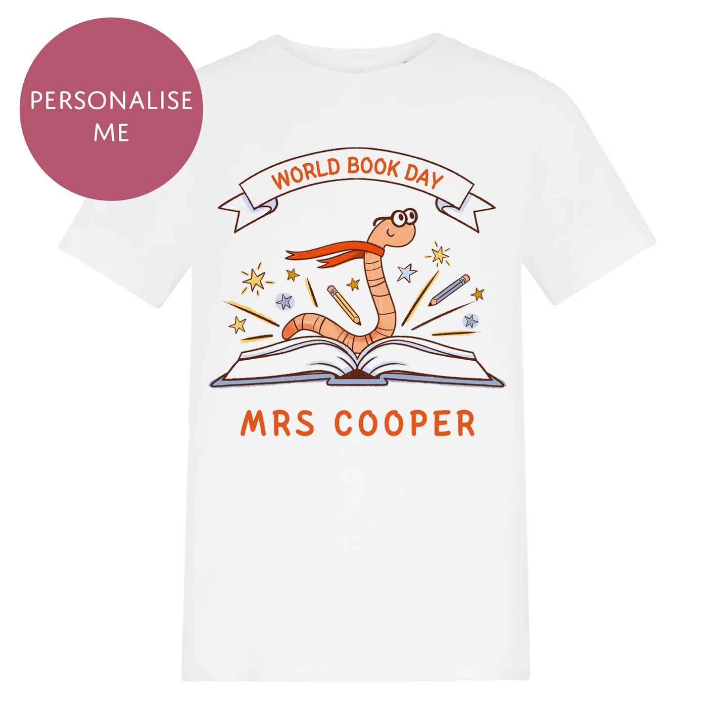 World Book Day T-Shirt - For Kids & Adults - Childrens, Teachers Unisex School Costume - Book Worm