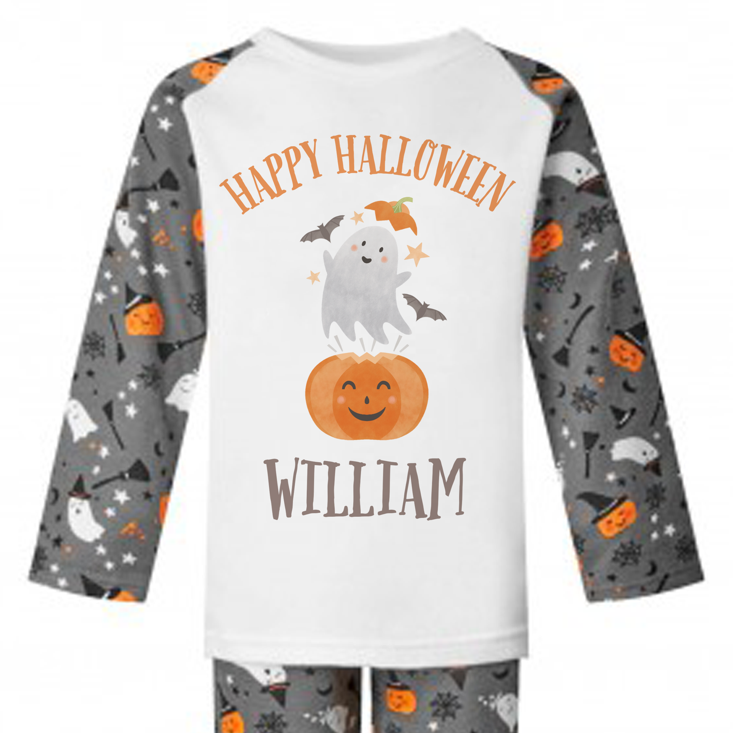 Personalised Halloween Kids Pyjamas Set - 100% Cotton