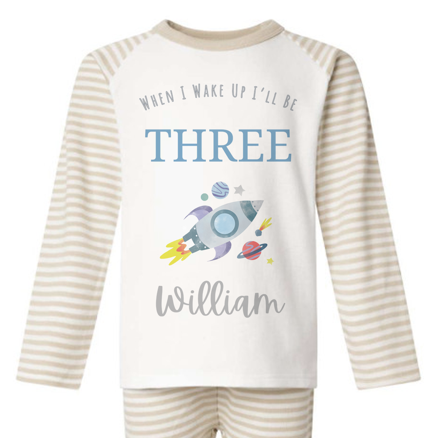 Personalised Birthday Pyjamas - Rocket Design