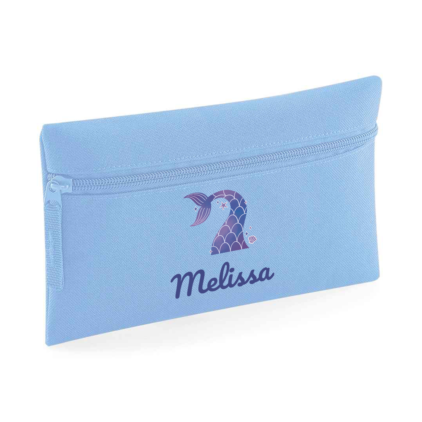 Mermaid Tail Personalised Kids Pencil Case – Stationery Storage Bag for School