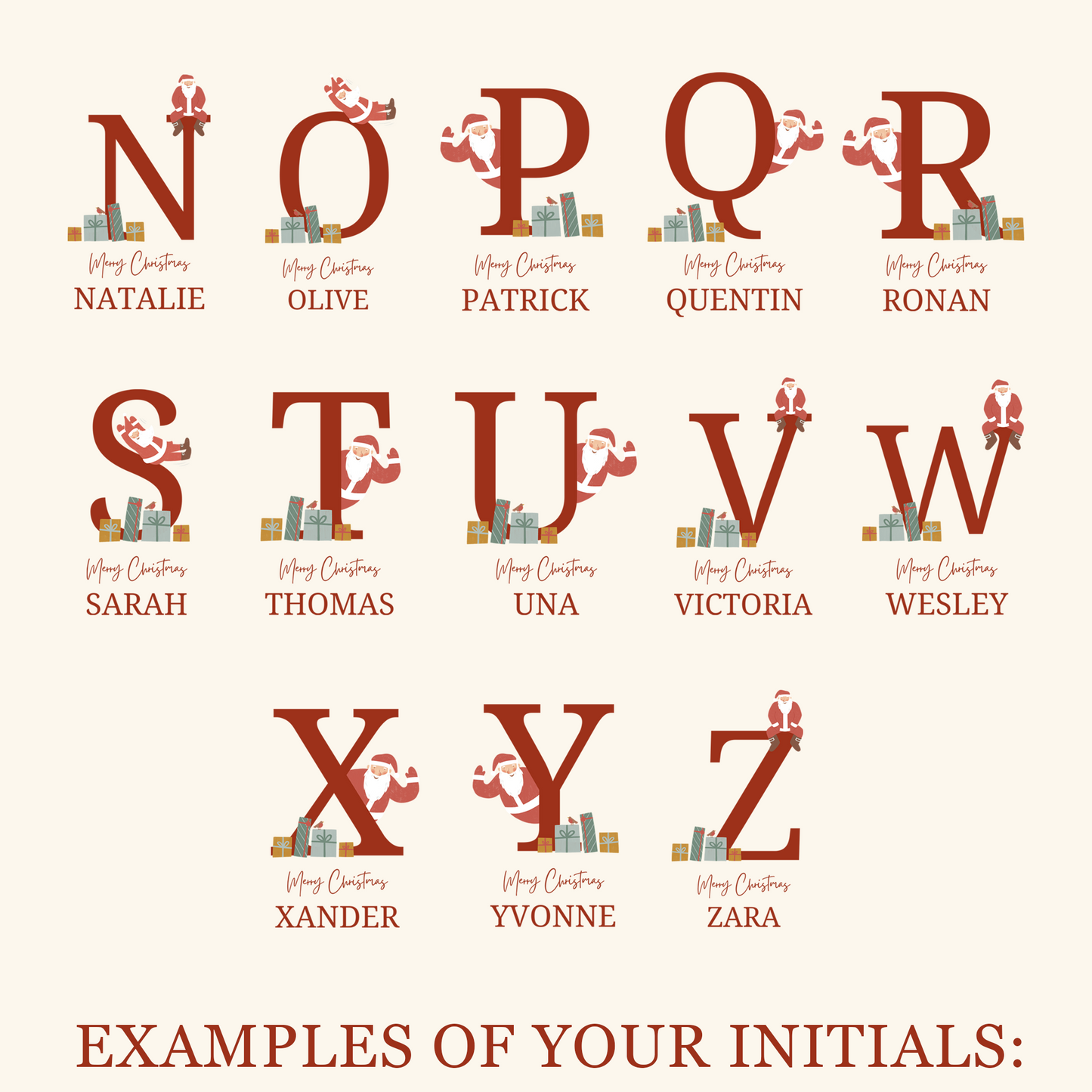 Personalised Christmas Stocking - Santa Brings Gifts Design