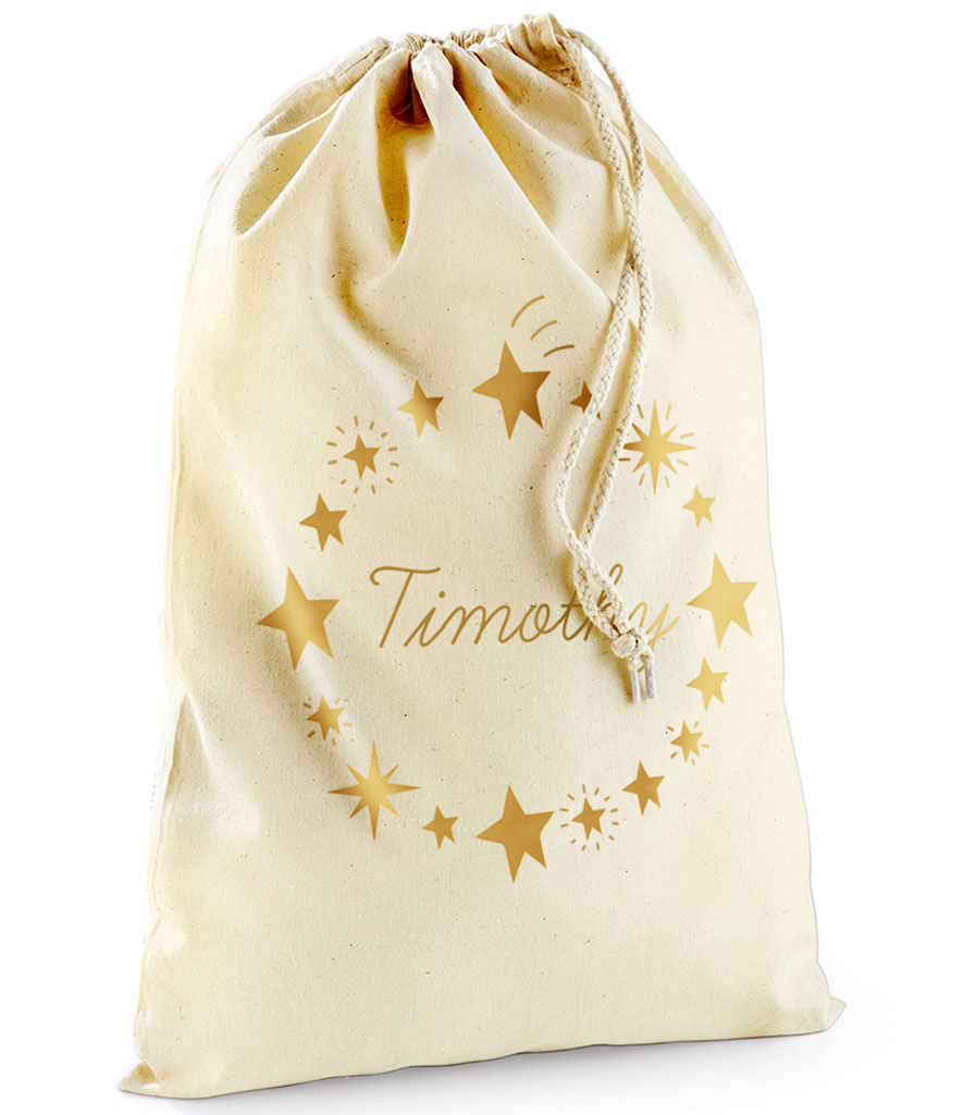 Star Wreath Christmas Sack Personalised