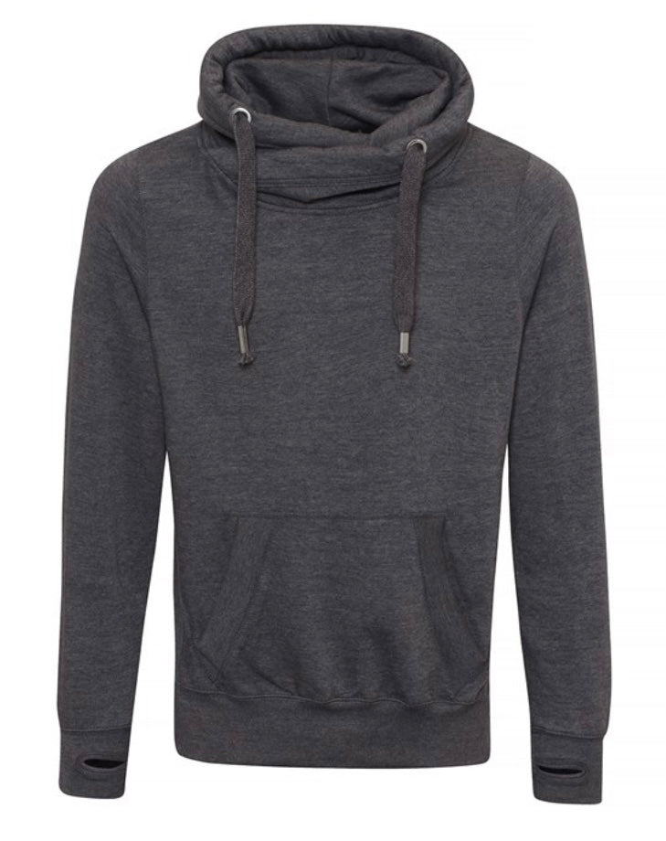 New cross neck hoodie