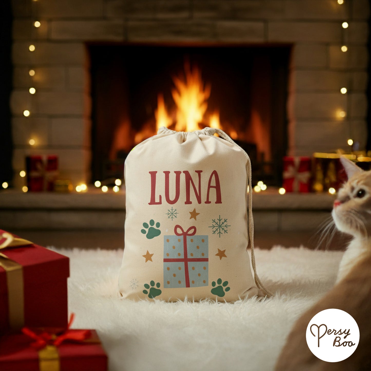 Custom Pets Present Christmas Sack Personalised