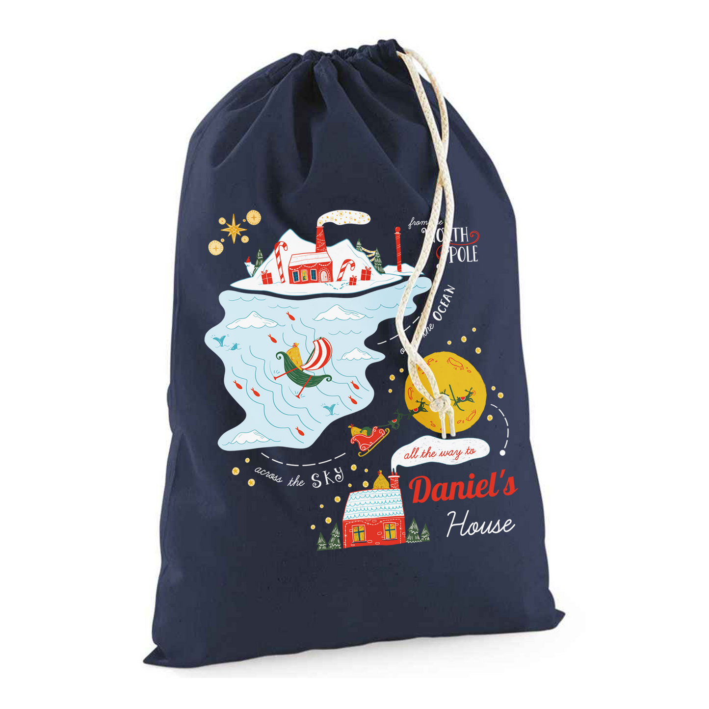 Personalised Santa Tracker Gift Sack