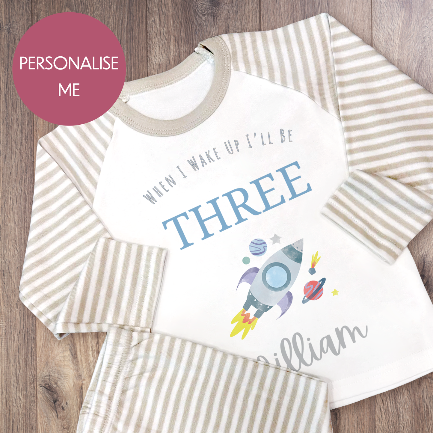 Personalised Birthday Pyjamas - Rocket Design