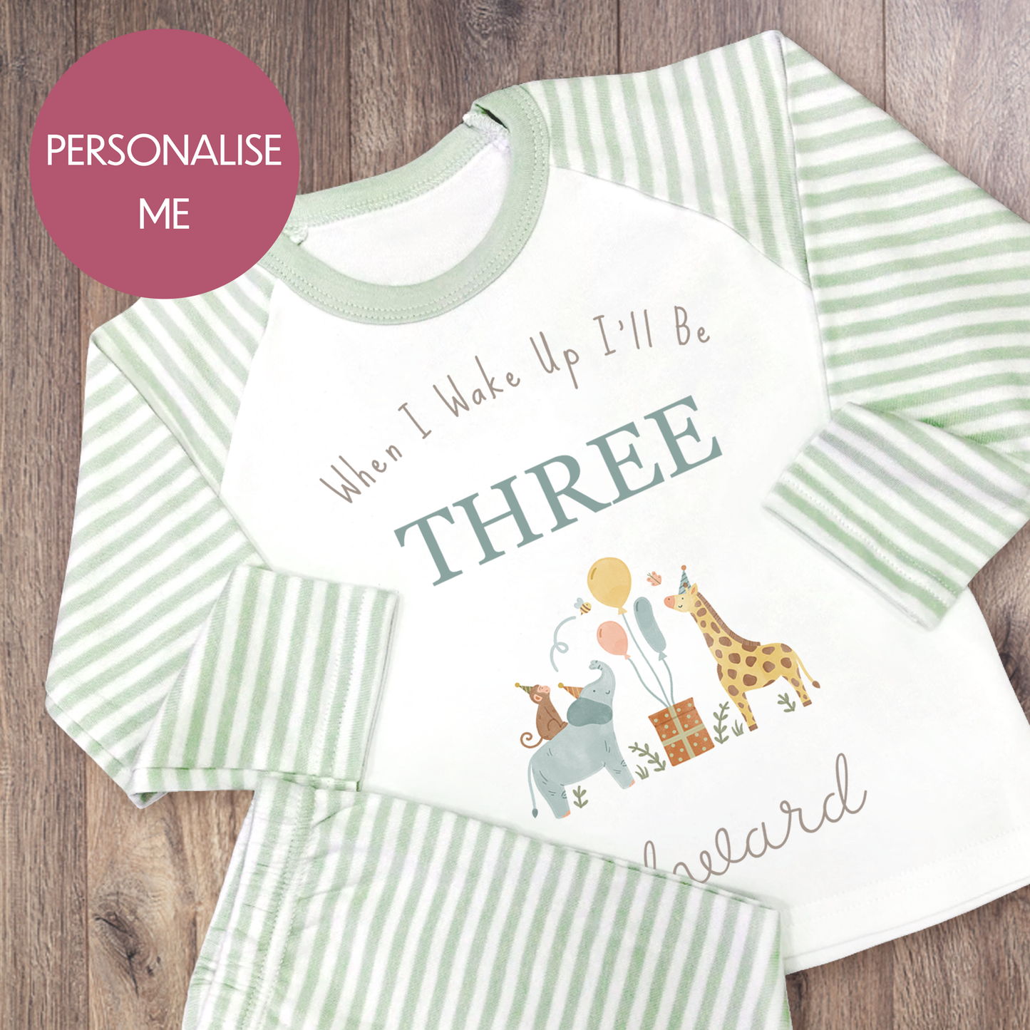 Personalised Birthday Pyjamas - Safari Design