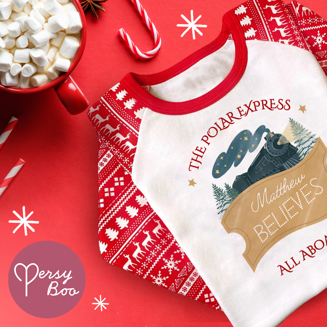 Polar Express with the Family - Personalised - Traditional Christmas Pyjamas