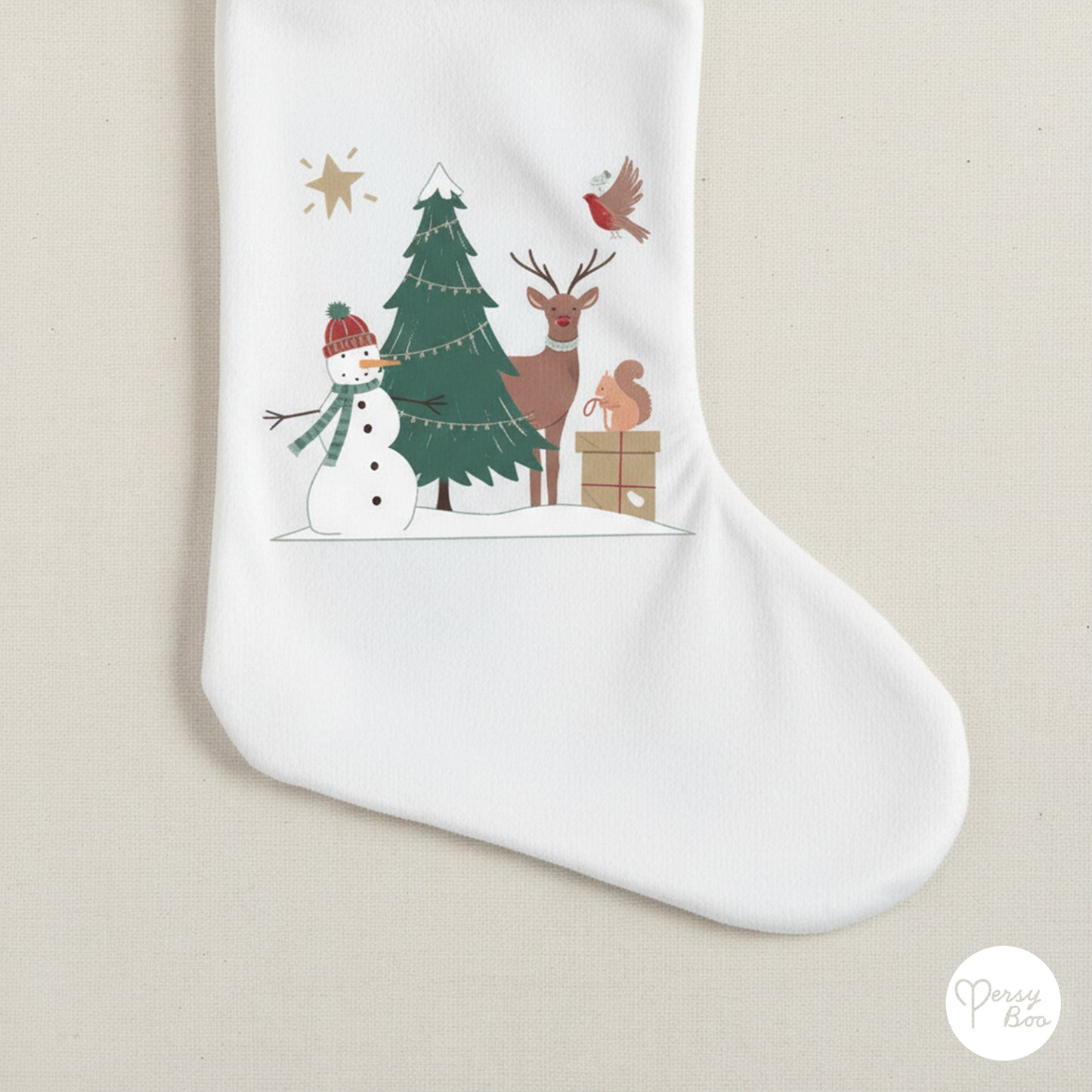 Personalised Forest Theme Christmas Stocking