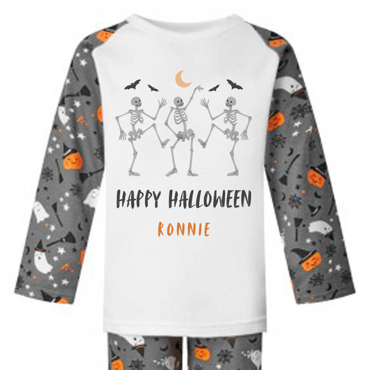 Personalised Halloween Kids Pyjamas Set
