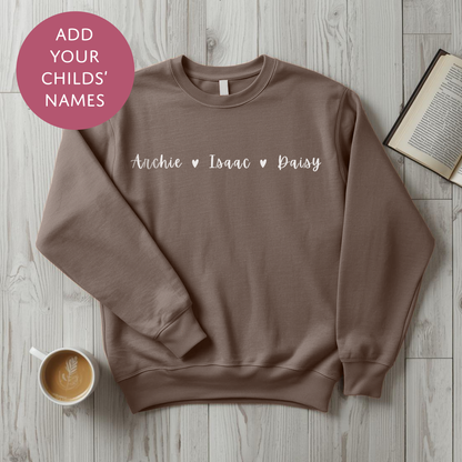 Personalised Kids Names Sweater For Mum - Custom Mothers Day Jumper