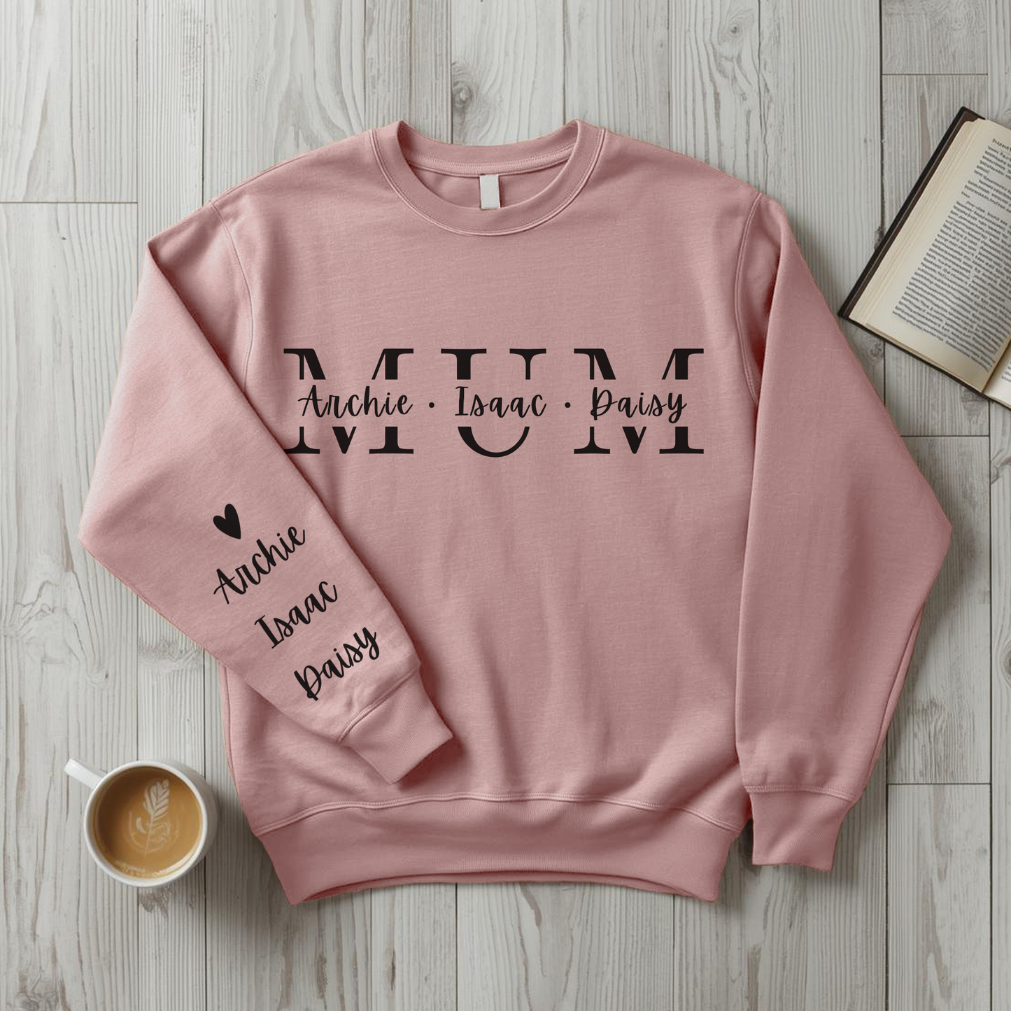 Personalised Mum Sweater with Kids Names - Custom Mothers Day Jumper