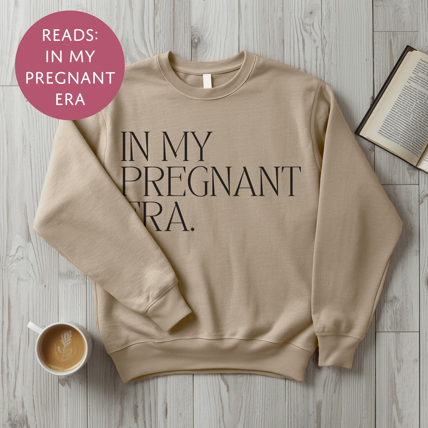 In My Pregnant Era Sweater - Baby Shower Announcement Gift - Custom Mothers Day Jumper
