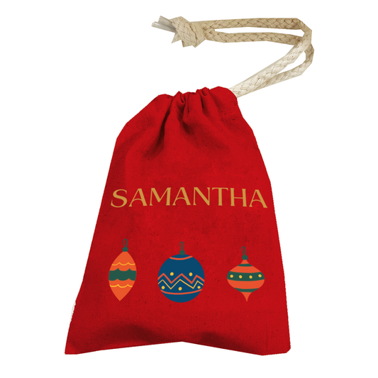 Personalised Christmas Money Pouch - Custom Festive Coin Bag - Holiday Gift Sack - Add Your Name