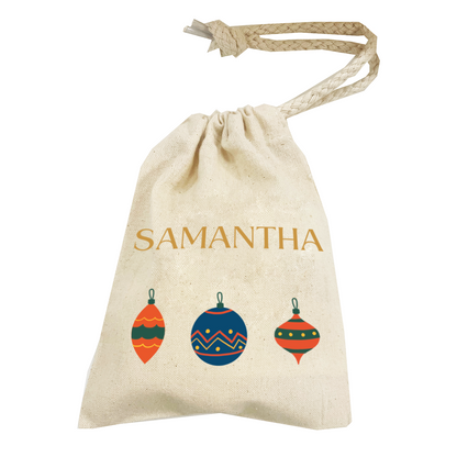 Personalised Christmas Money Pouch - Custom Festive Coin Bag - Holiday Gift Sack - Add Your Name