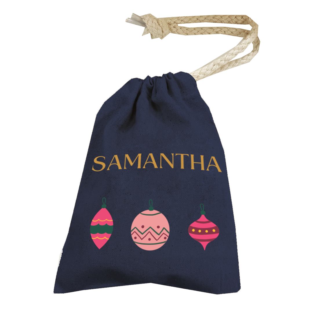 Personalised Christmas Money Pouch - Custom Festive Coin Bag - Holiday Gift Sack - Add Your Name