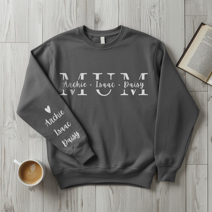 Personalised Mum Sweater with Kids Names - Custom Mothers Day Jumper