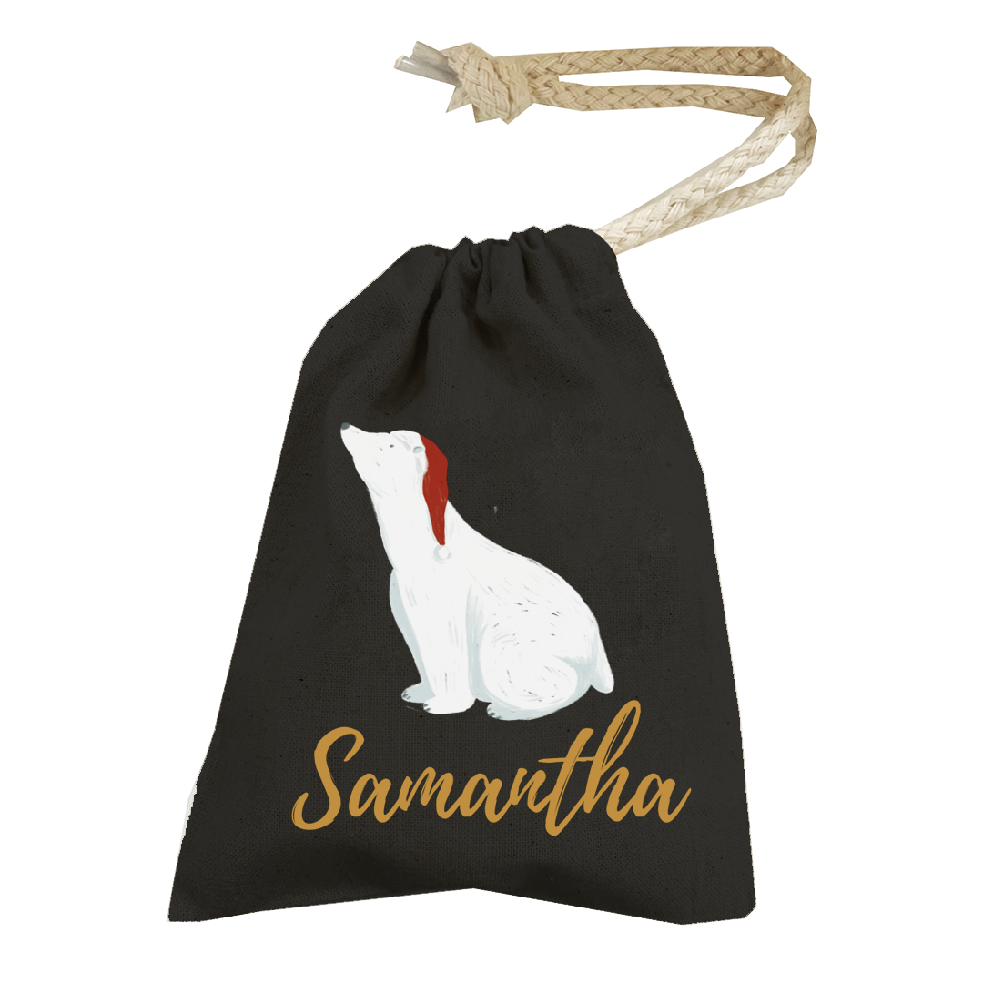 Personalised Christmas Money Pouch - Custom Festive Coin Bag - Holiday Gift Sack - Add Your Name