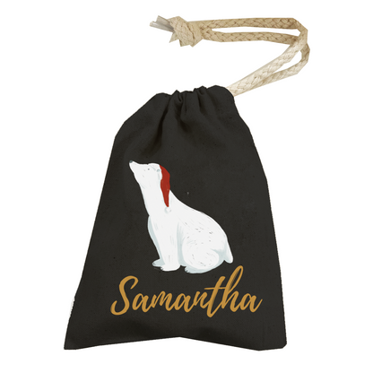 Personalised Christmas Money Pouch - Custom Festive Coin Bag - Holiday Gift Sack - Add Your Name