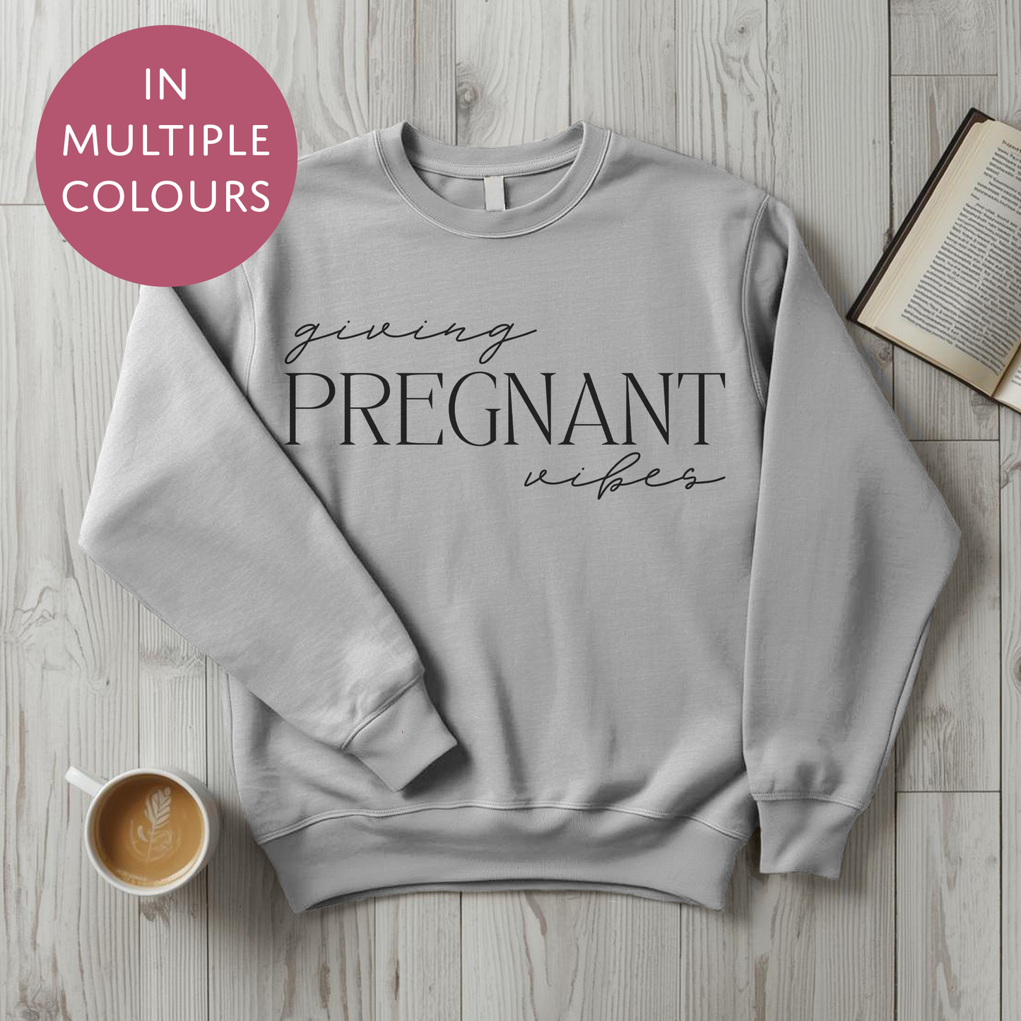 Giving Pregnant Vibes Sweater - Baby Shower Announcement Gift - Custom Mothers Day Jumper