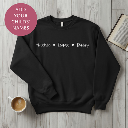 Personalised Kids Names Sweater For Mum - Custom Mothers Day Jumper
