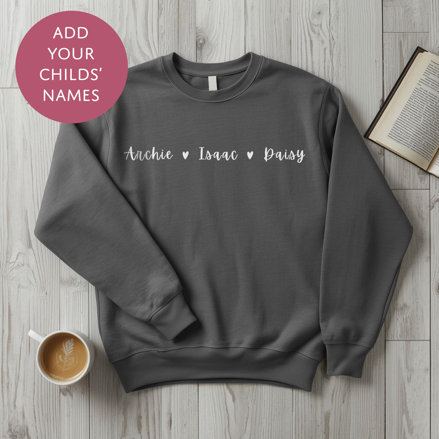 Personalised Kids Names Sweater For Mum - Custom Mothers Day Jumper