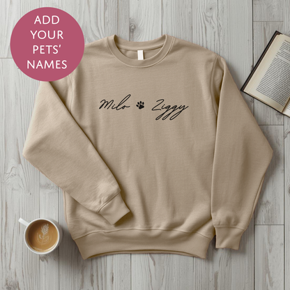 Personalised Pet Mum Sweater - Pawprint Customised Dog Cat Name Jumper
