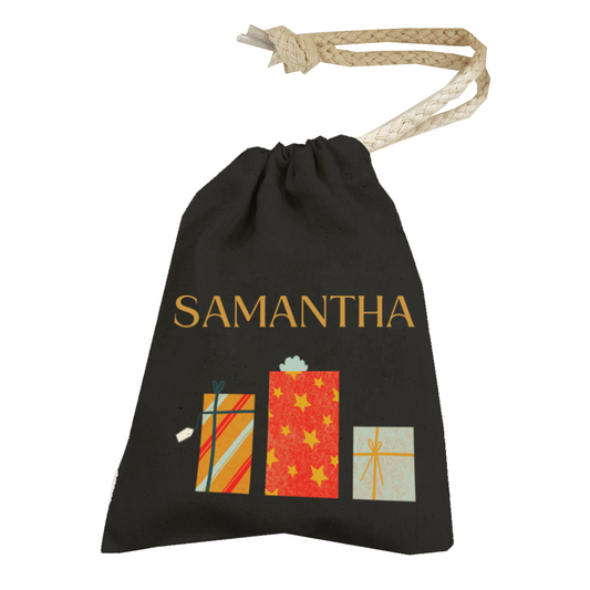 Personalised Christmas Money Pouch - Custom Festive Coin Bag - Holiday Gift Sack - Add Your Name