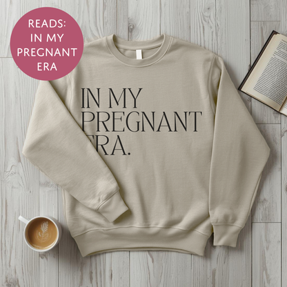 In My Pregnant Era Sweater - Baby Shower Announcement Gift - Custom Mothers Day Jumper