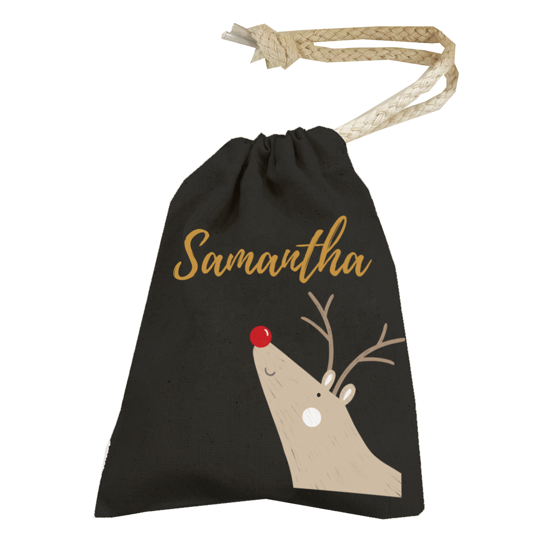 Personalised Christmas Money Pouch - Custom Festive Coin Bag - Holiday Gift Sack - Add Your Name