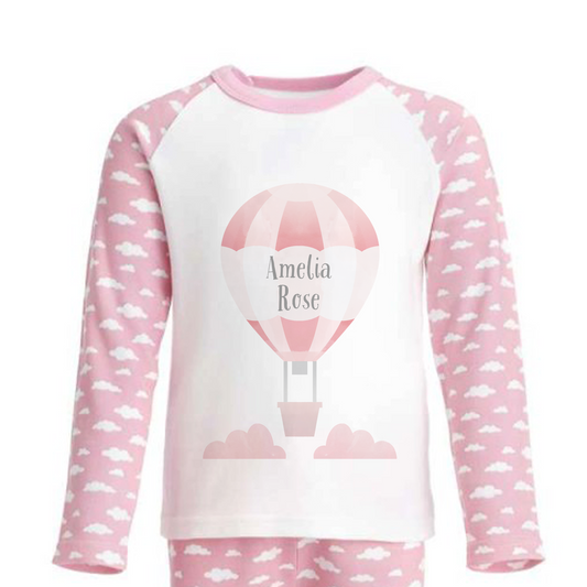 Pink up up & away Personalised Pyjamas